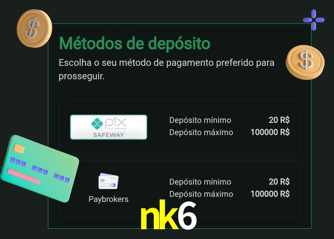 O cassino nk6 oferece uma grande variedade de métodos de pagamento